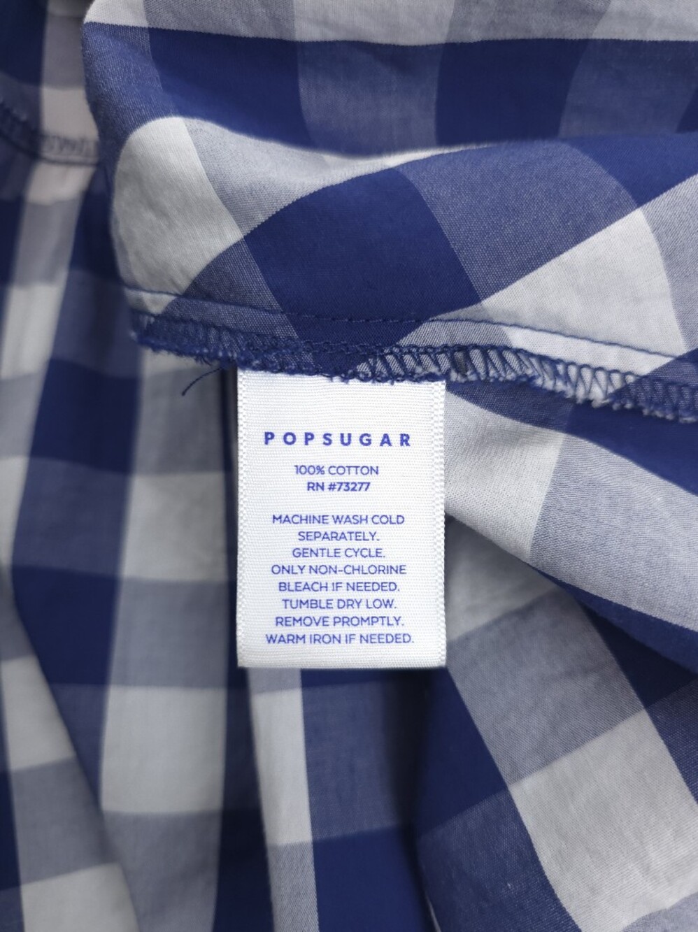 PopSugar Blue White Plaid Pocketed Maxi Dress Sz S - Picture 8 of 10